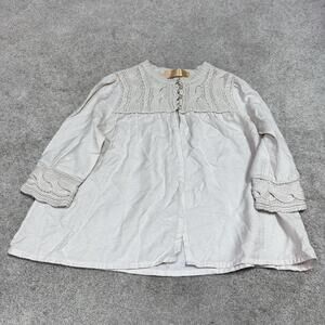 Level Ten Blouse Women’s Beige Long Sleeve Size Medium